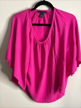 Grace Elements Bright Hot Pink Draped Poncho Sweater